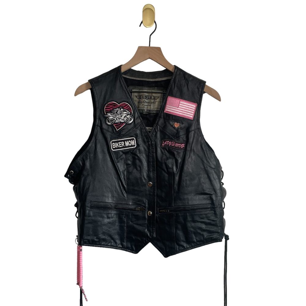 UNIK Leather Motorcycle Vest womans XL